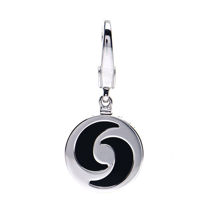 Bulgari 18K White Gold Black Onyx Optical Charm Pendant 1 of 5