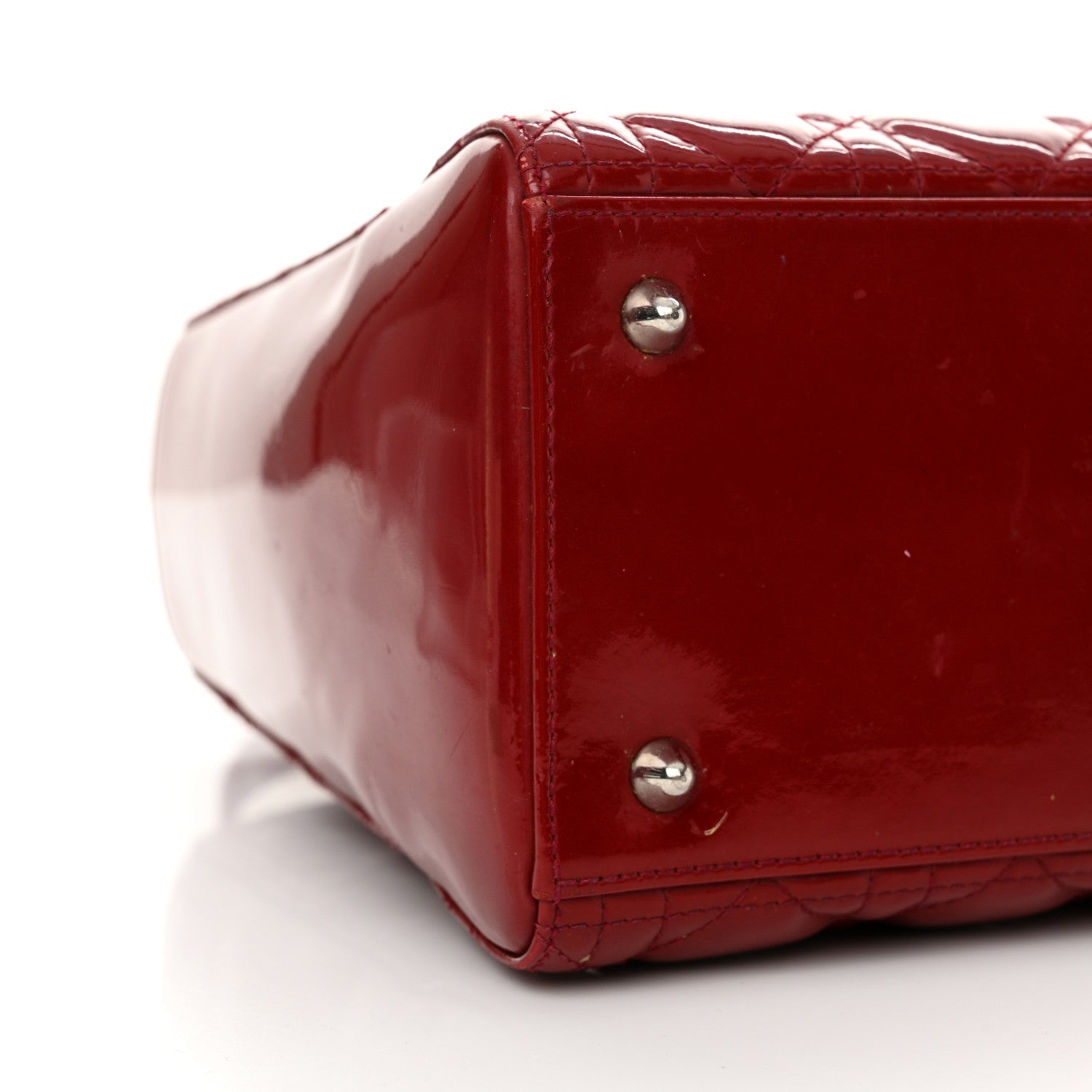 Christian Dior Patent Cannage Medium Lady Dior Red 9 of 19