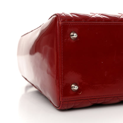 Christian Dior Patent Cannage Medium Lady Dior Red 9 of 19