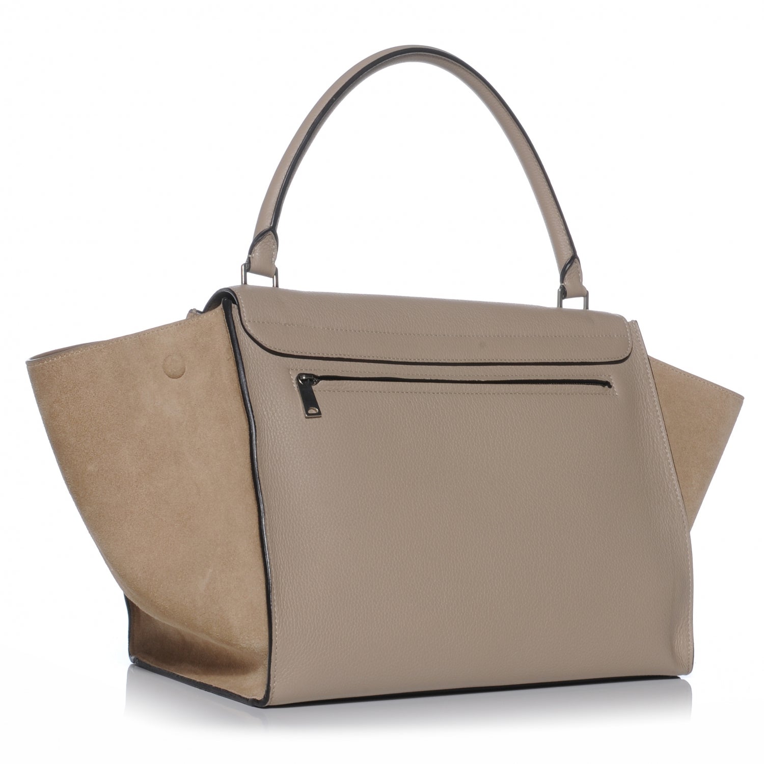 Celine Calfskin Suede Large Trapeze Dune 3 of 10