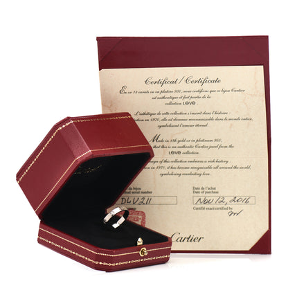 Cartier 18K White Gold 4mm LOVE Wedding Band Ring 61 9.5 5 of 5