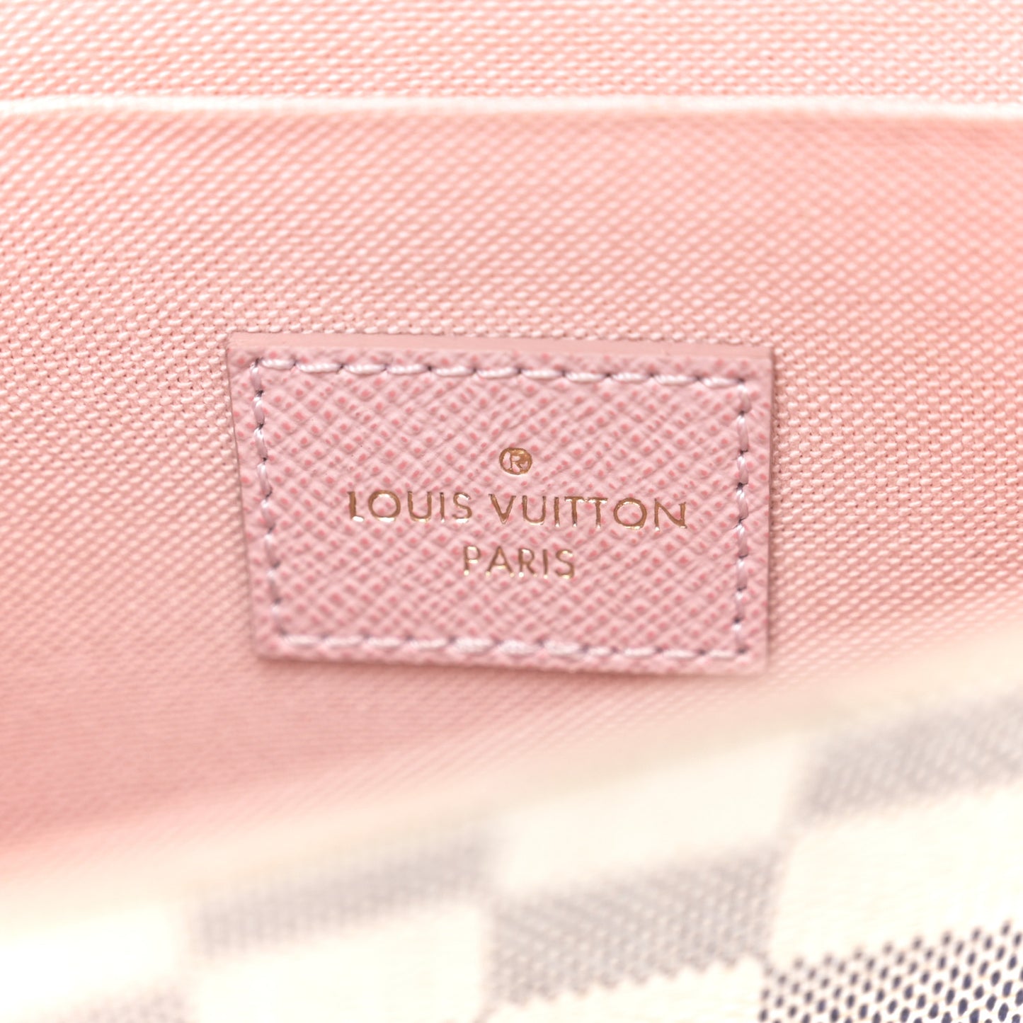 Damier Azur Pochette Felicie Chain Wallet Rose Ballerine