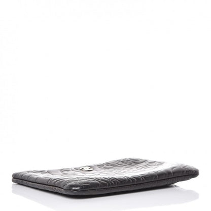 Chanel Lambskin Camellia Embossed Medium Cosmetic Case Burgundy 4 of 8