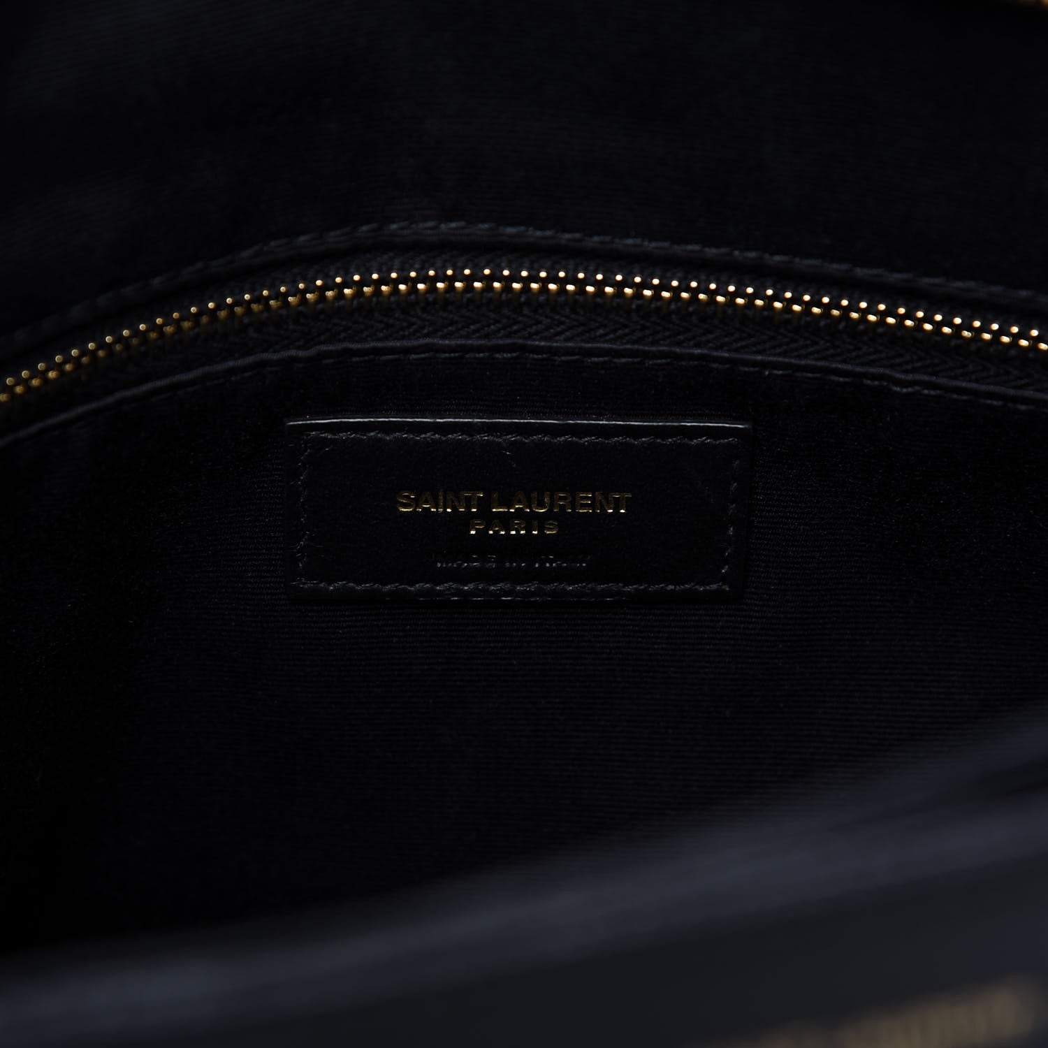Saint Laurent Grain De Poudre Matelasse Chevron Medium Tribeca Shopping Bag Black 9 of 11