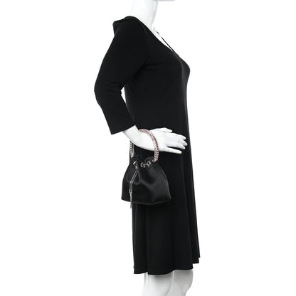 Jimmy Choo Satin Crystal Embellished Top Handle Bon Bon Bag Black 2 of 10