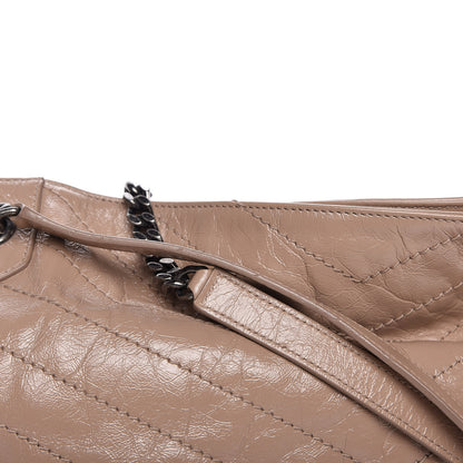 Saint Laurent Crinkled Calfskin Matelasse Monogram Niki Shoulder Bag Gold Sand 13 of 14