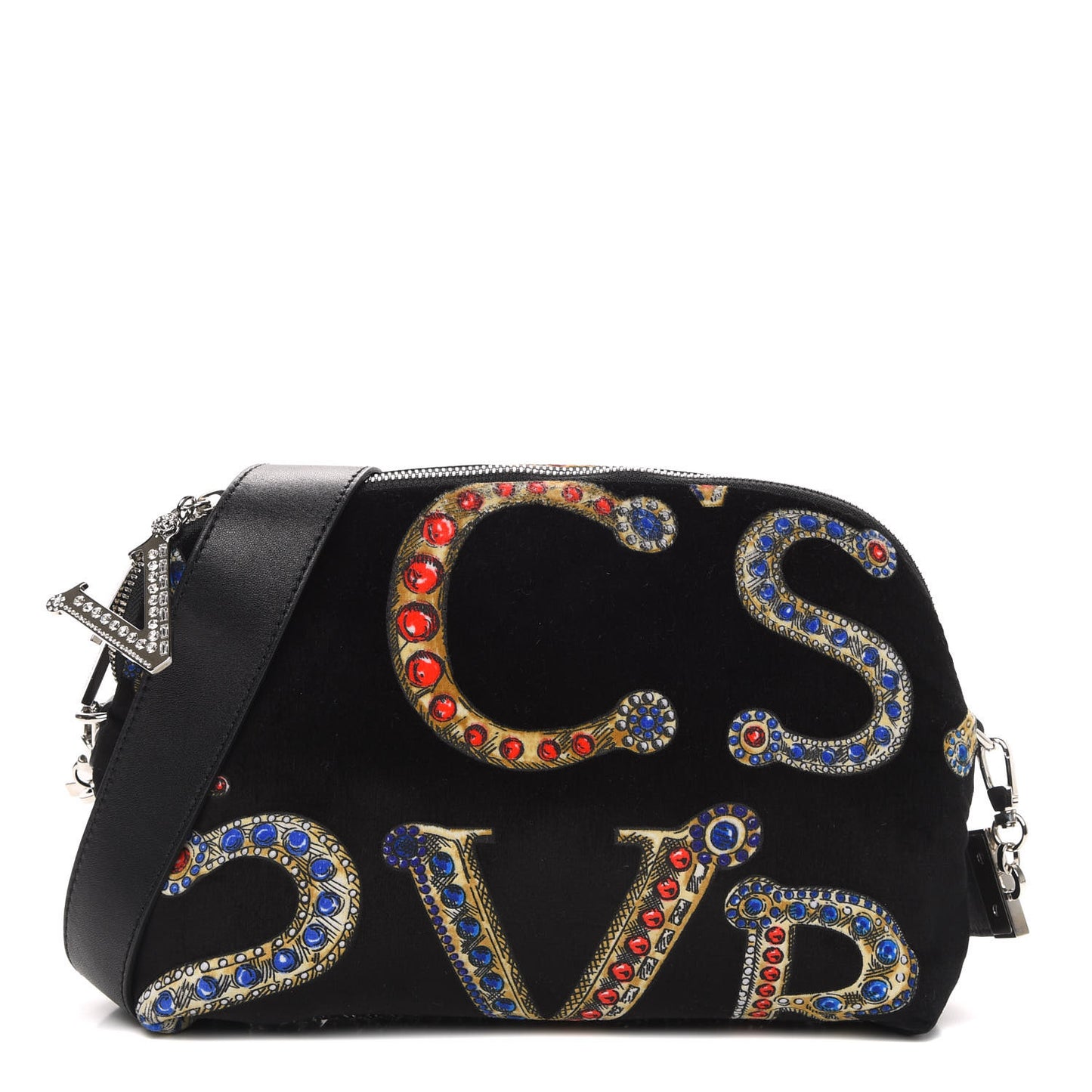 Velvet Crystal Clutch Black