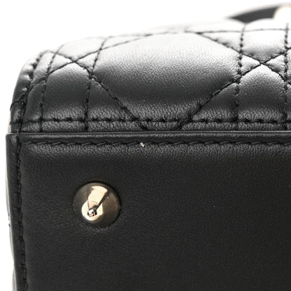 Christian Dior Lambskin Cannage Medium Lady Dior Black 14 of 15