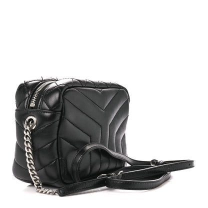 Saint Laurent Calfskin Y Quilted Monogram Mini Loulou Bowling Bag Black 3 of 11