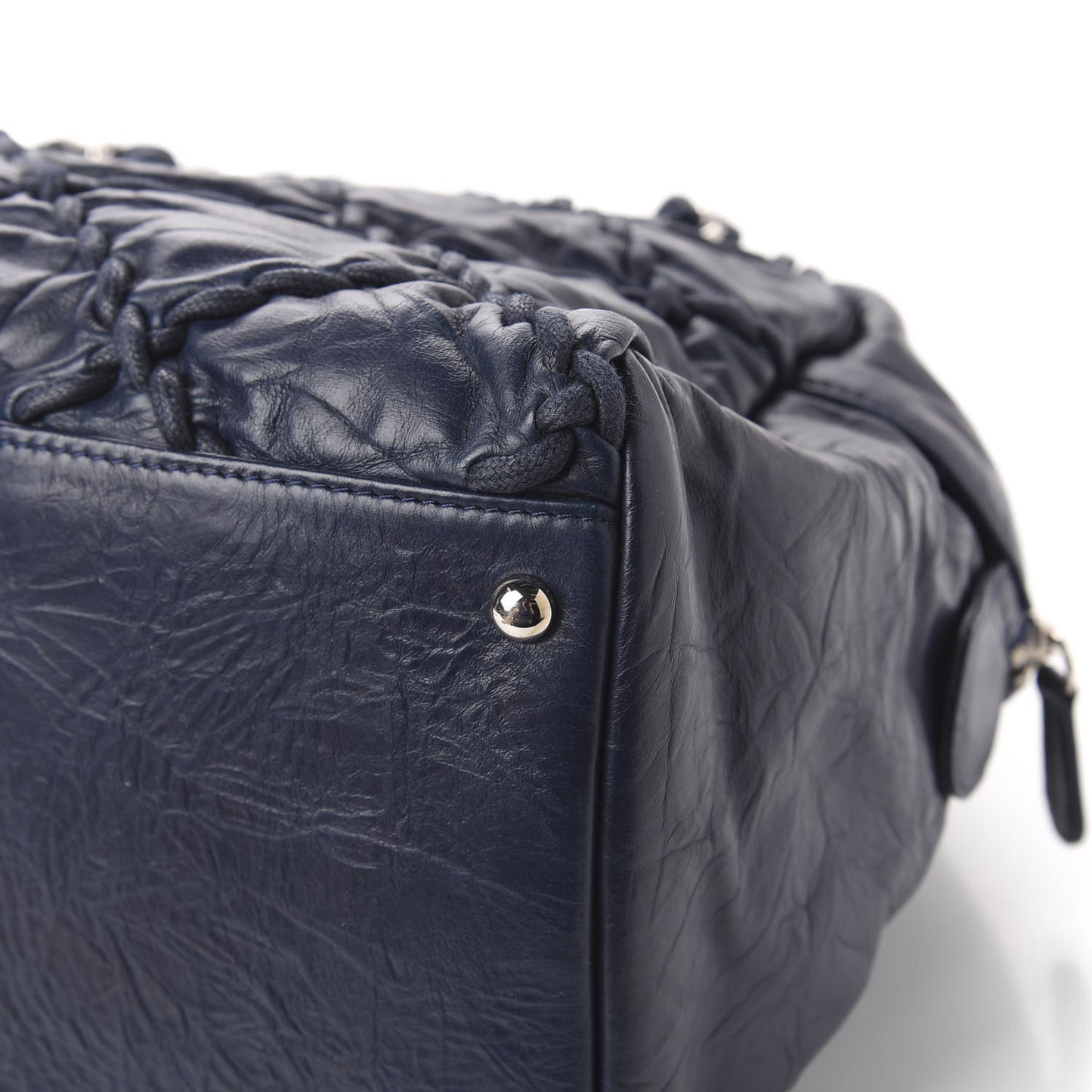 Calfskin Ultra Stitch Bowler Navy