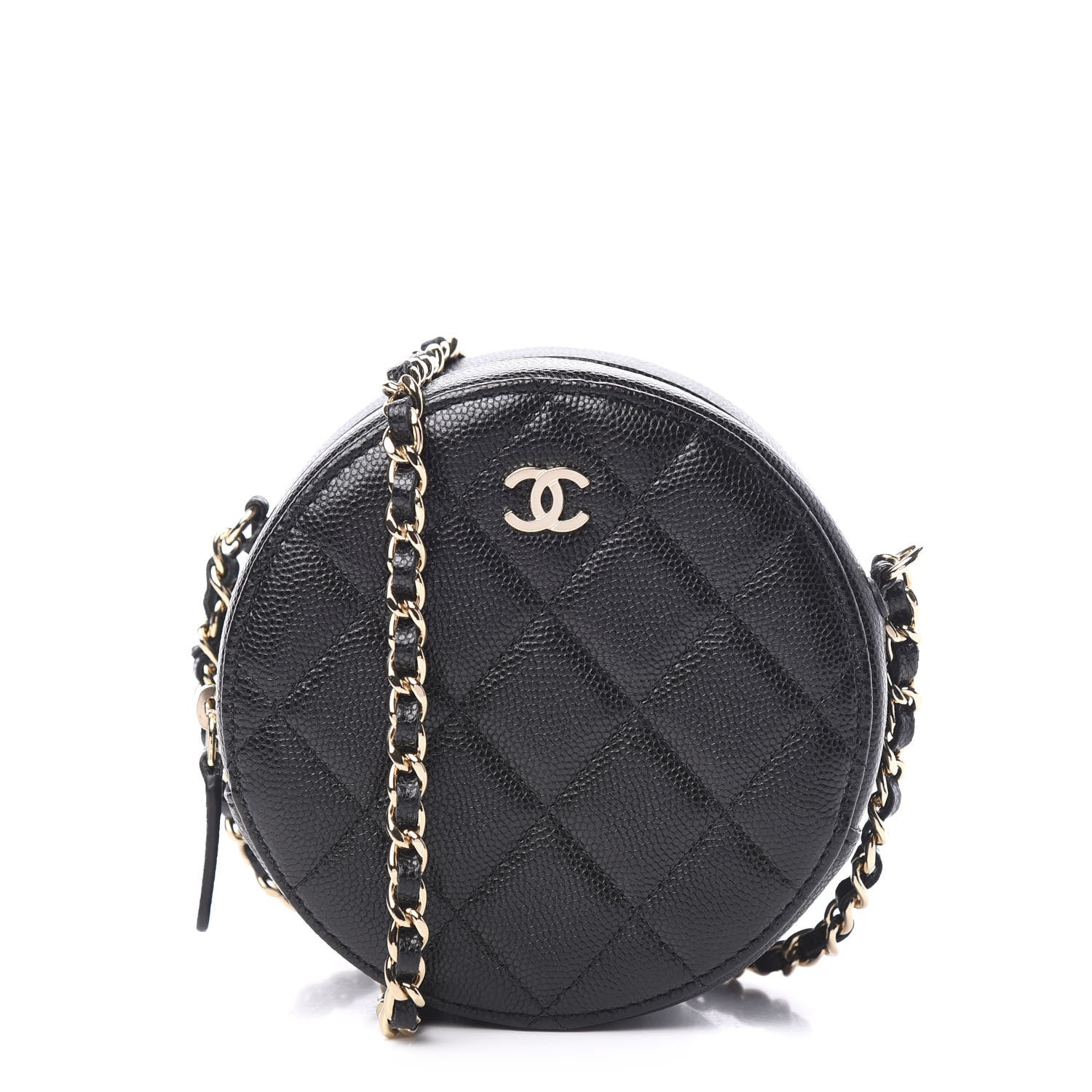 Chanel Caviar Quilted Round Clutch With Chain Black 1 of 10