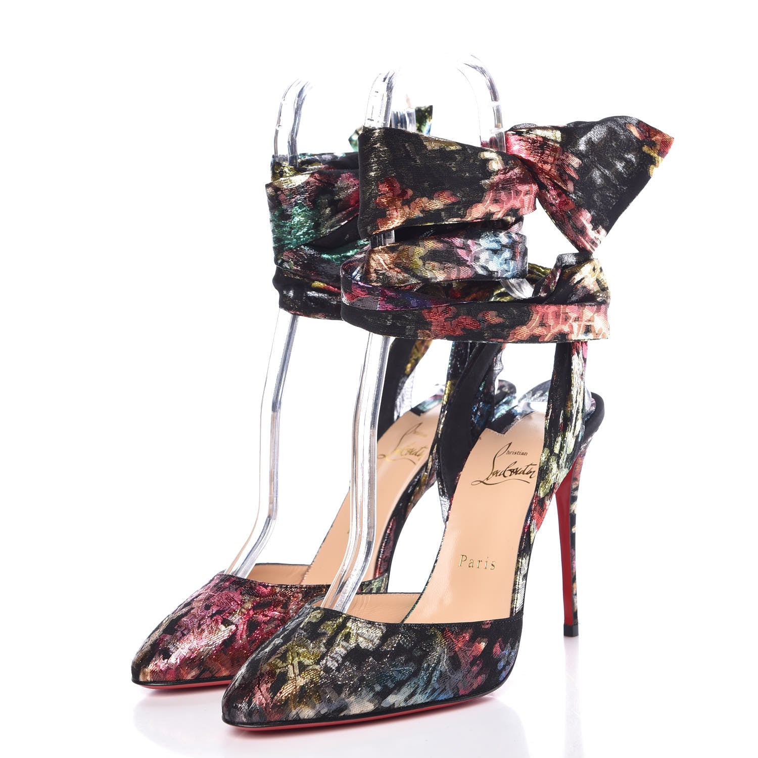 Christian Louboutin Lurex Atlantide Eloise Du Desert 100 Pumps 39.5 Black Multicolor 3 of 10