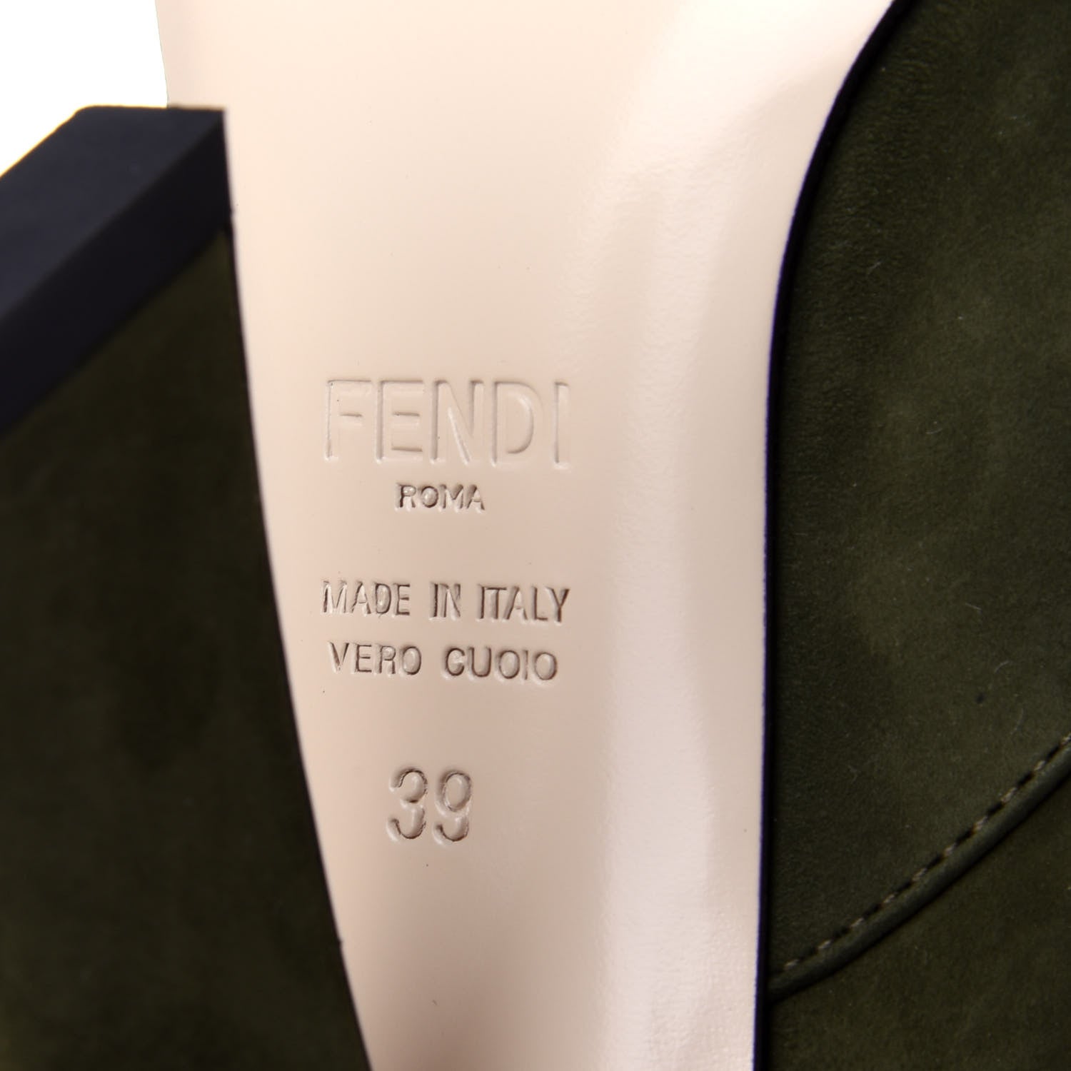 Fendi Suede FFreedom High Heel Ankle Boots 39 Green 9 of 11