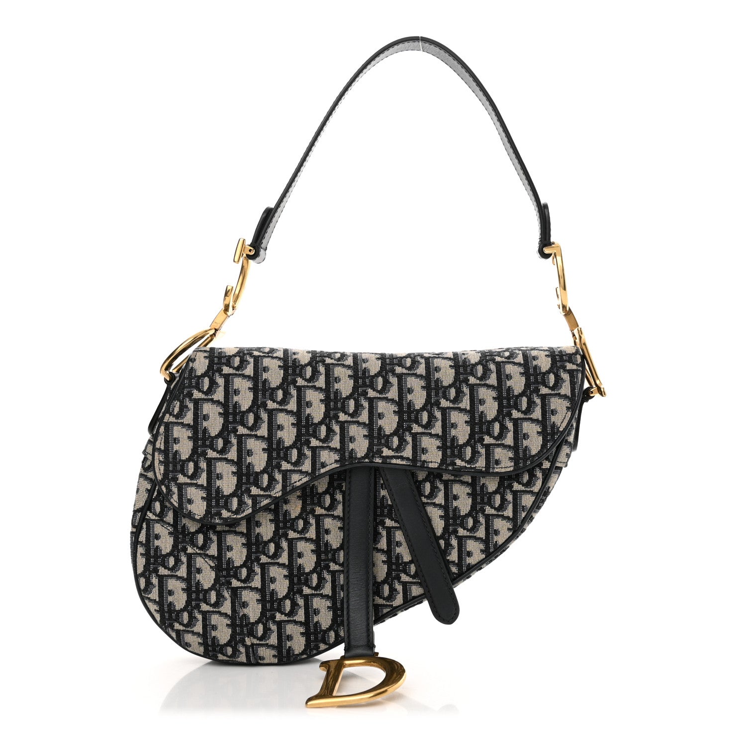 Christian Dior Oblique Saddle Bag Blue 1 of 12
