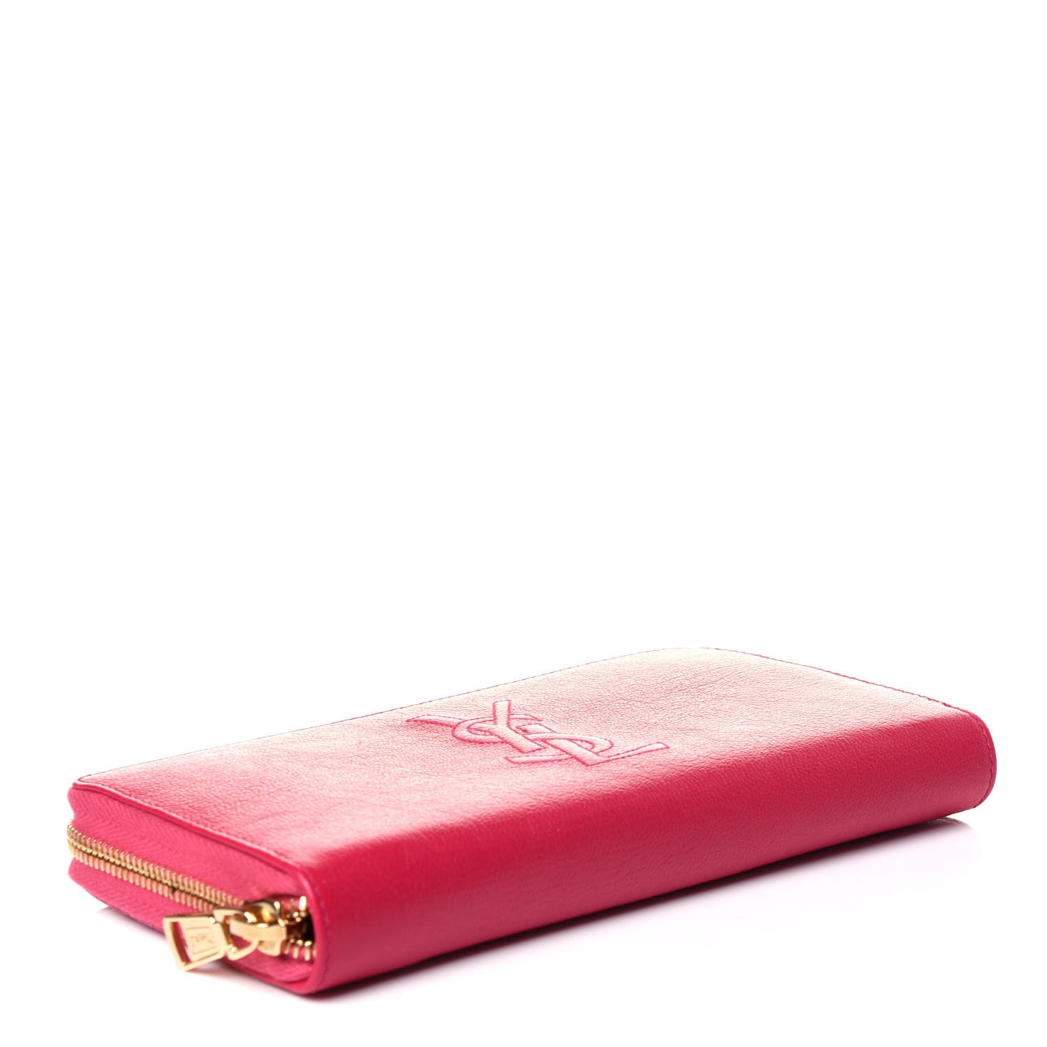 Saint Laurent Chevre Belle De Jour Zip Around Wallet Fuchsia 4 of 9