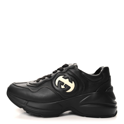 Gucci Dali Soft Calfskin Cut Out Interlocking G Womens Rhyton Sneakers 36.5 Black Ivoire 1 of 9