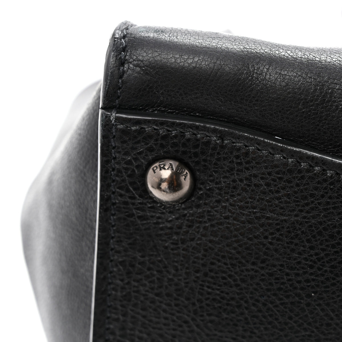 Prada Glace Calf Twin Pocket Tote Black 19 of 25