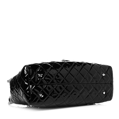 Chanel Patent Quilted Large Front Pocket Tote Black 3 of 9