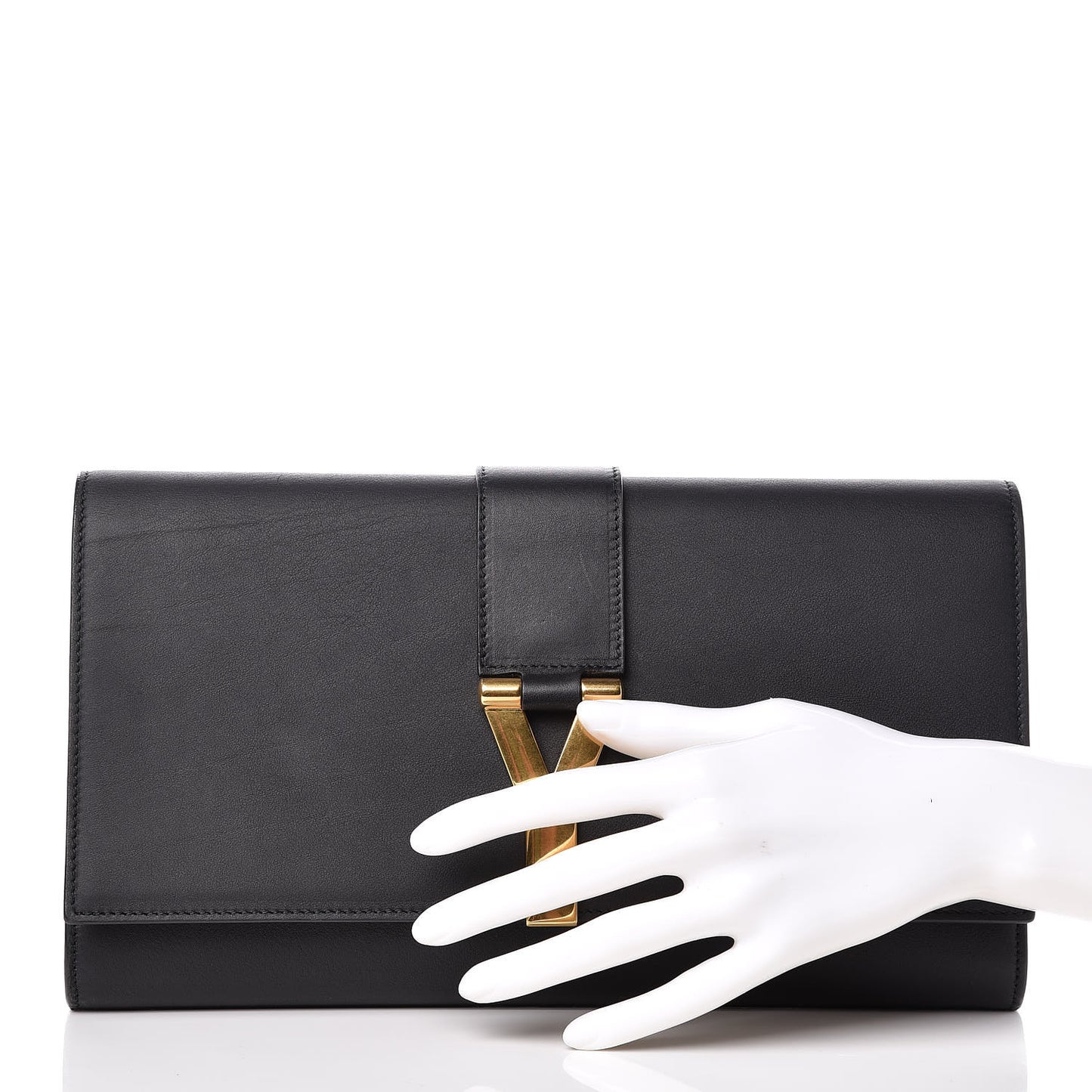 Calfskin Classic Y Ligne Clutch Black