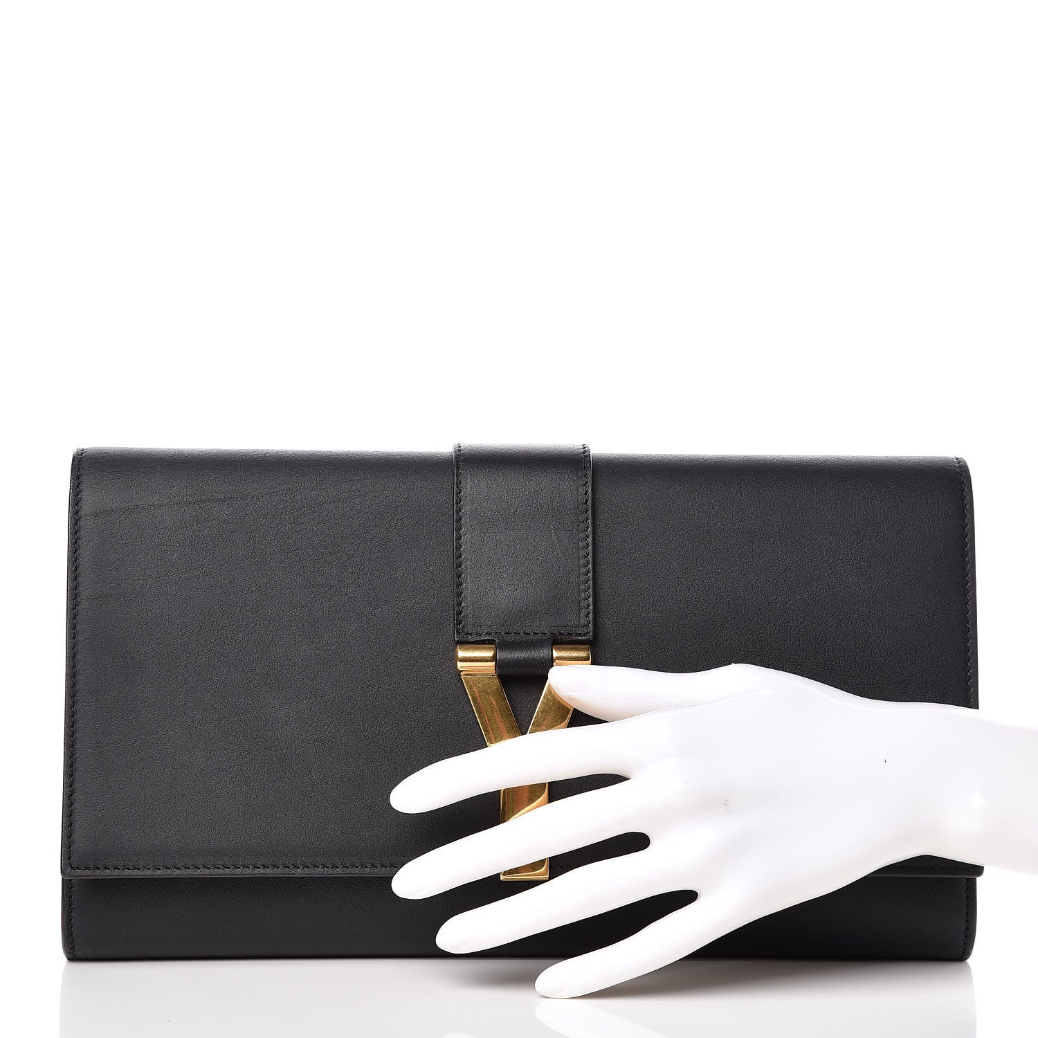 Saint Laurent Calfskin Classic Y Ligne Clutch Black 2 of 9