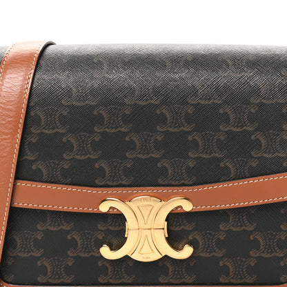 Celine Triomphe Canvas Calfskin Medium Triomphe Bag Tan 7 of 9