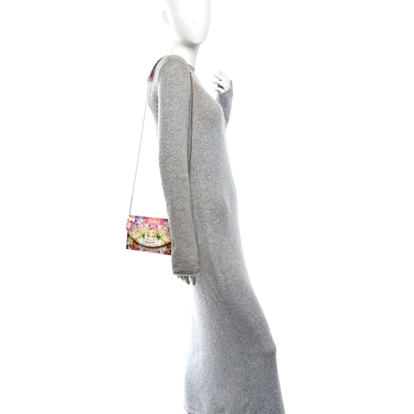 Crepe Satin Blooming Loubi54 Crossbody Clutch Multicolor