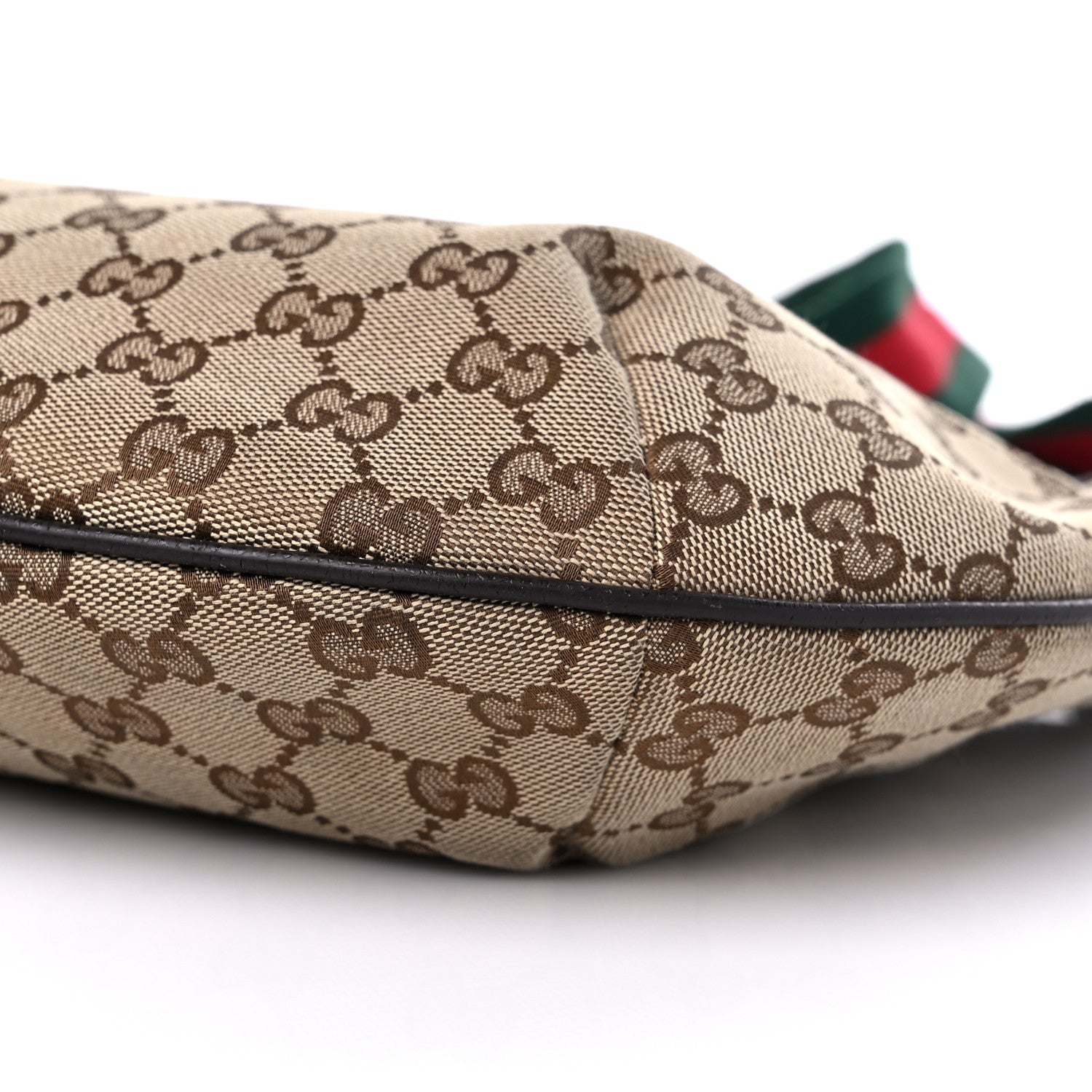 Gucci Monogram Web Medium Half Moon Hobo Dark Brown 9 of 14