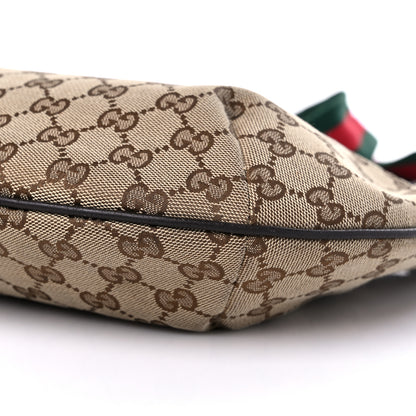 Gucci Monogram Web Medium Half Moon Hobo Dark Brown 9 of 14