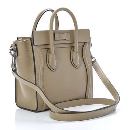 Celine Drummed Calfskin Nano Luggage Dune 3 of 12