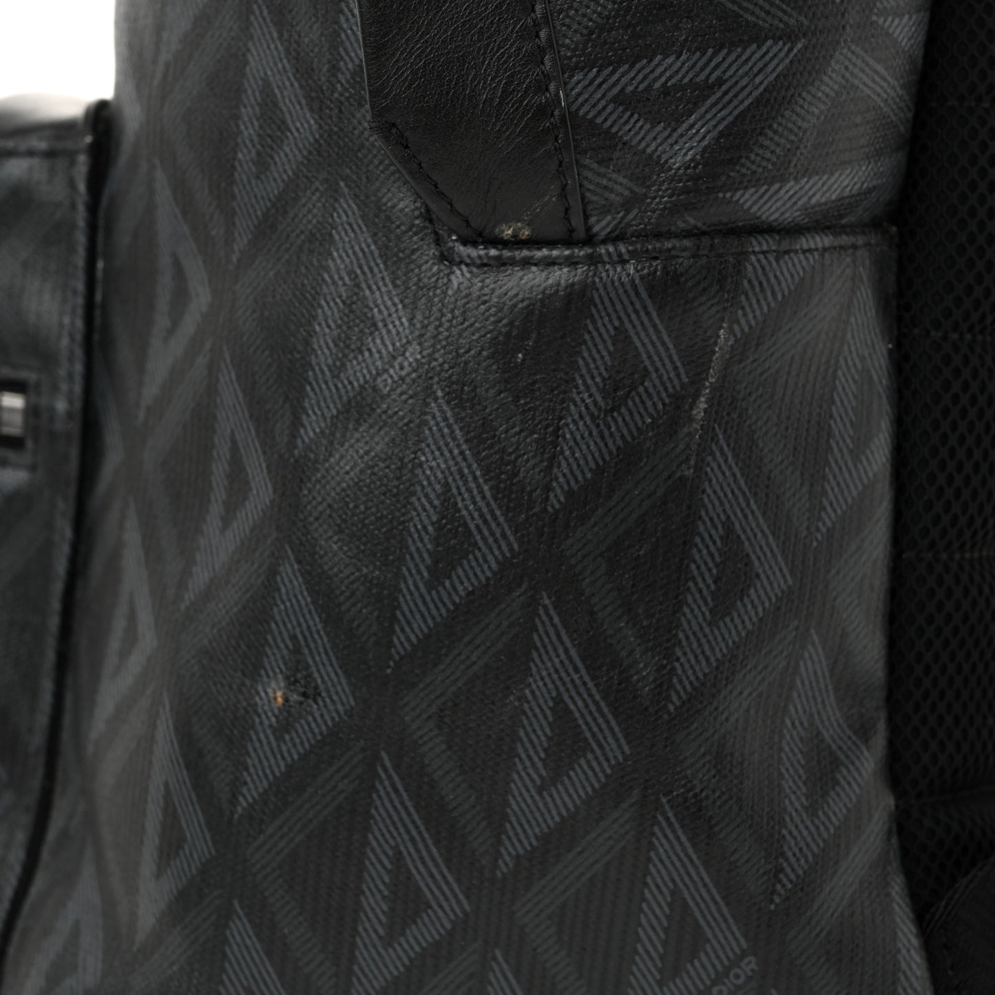 Coated Canvas CD Diamond Rider Zipped Backpack Black