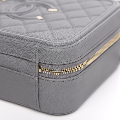Chanel Caviar Quilted Medium CC Filigree Vanity Case Grey 8 of 9