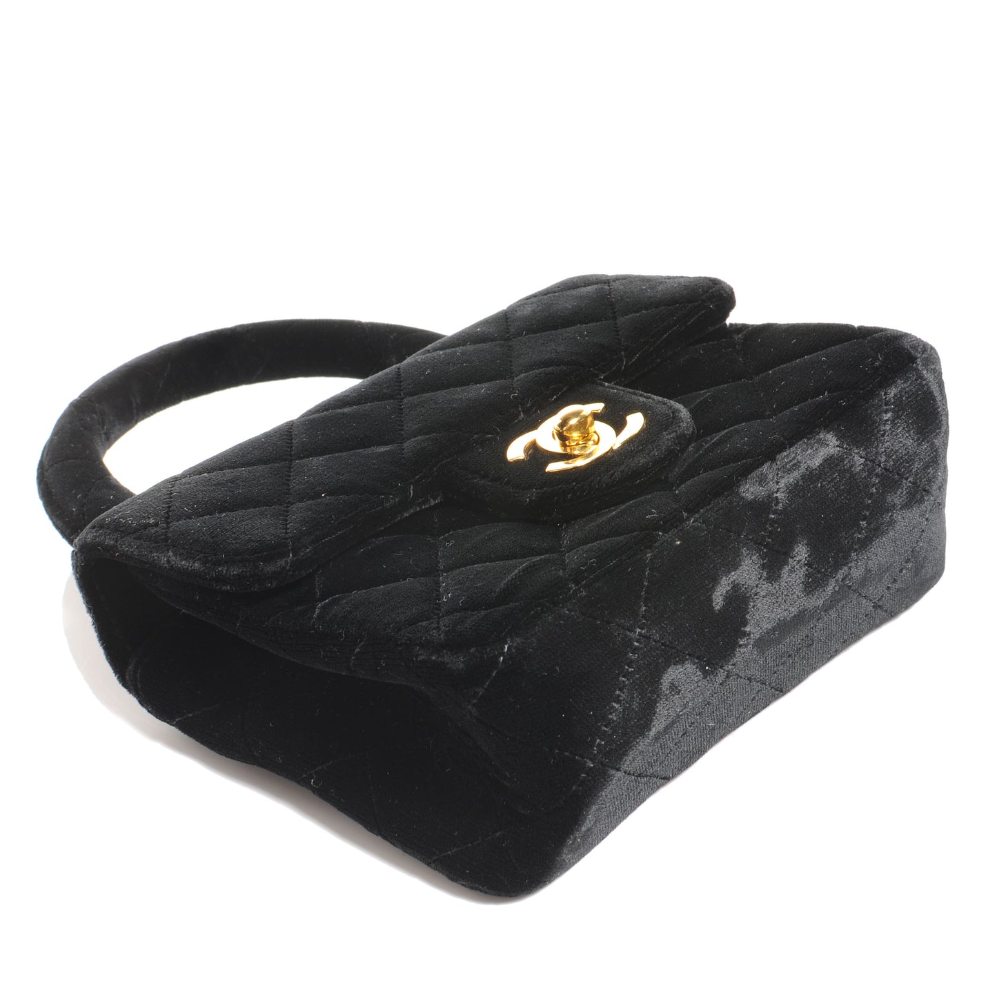Velvet Mini Kelly Flap Black