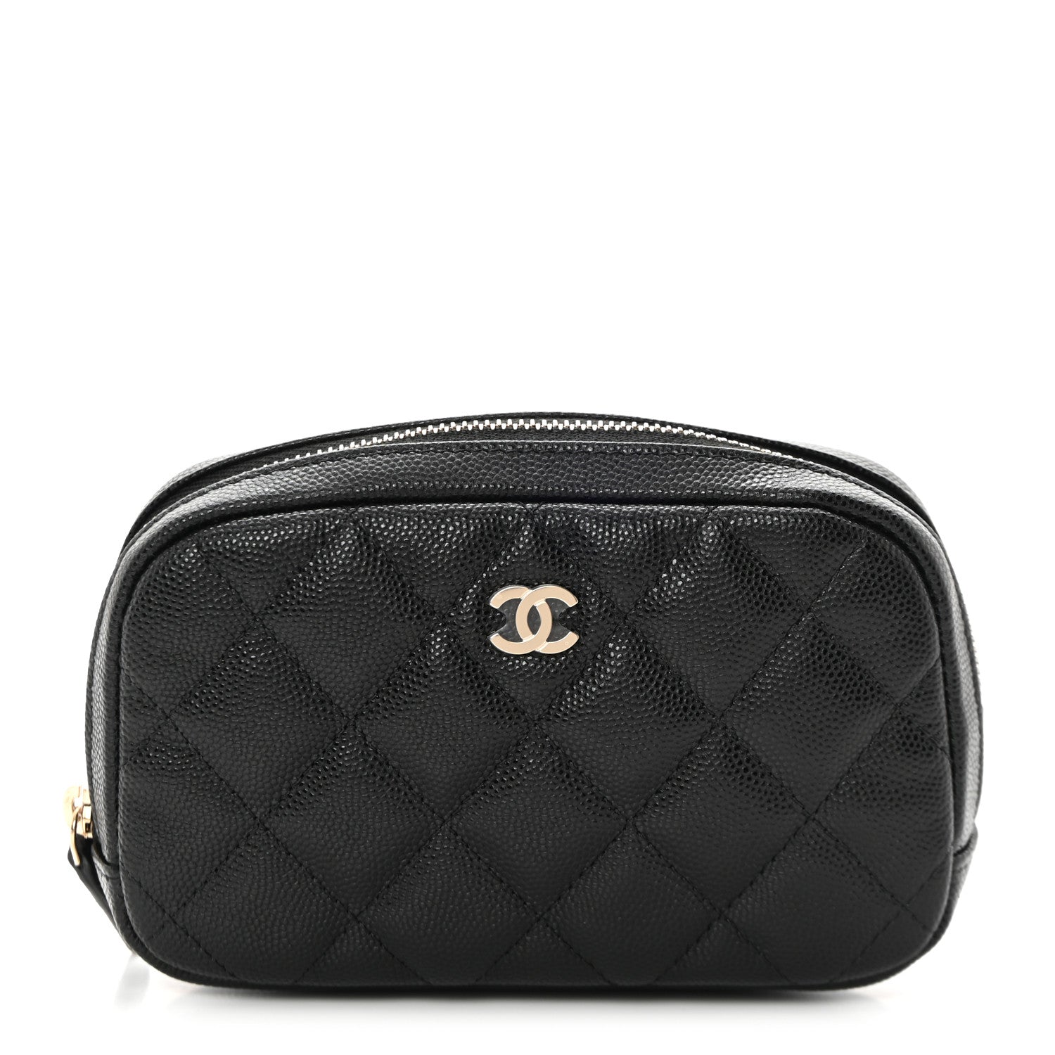 Chanel Caviar Quilted Small Curvy Pouch Cosmetic Case Black 1 of 10