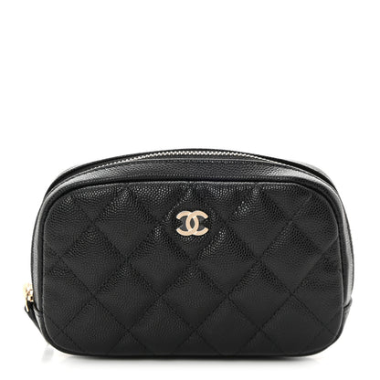 Chanel Caviar Quilted Small Curvy Pouch Cosmetic Case Black 1 of 10
