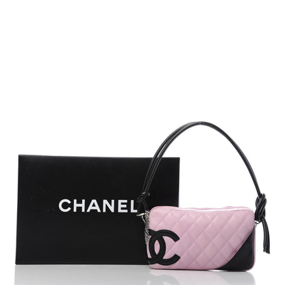 Chanel Calfskin Quilted Cambon Pochette Pink Black 10 of 10
