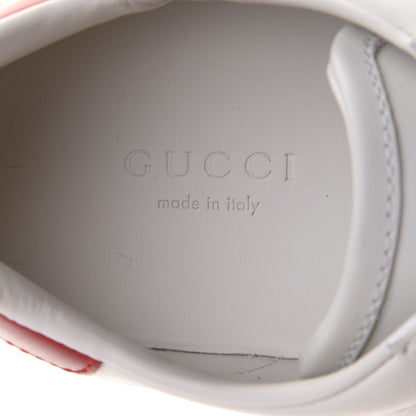 Gucci Calfskin Interlocking G Womens New Ace Sneakers 35 White Red Flame Green 8 of 10