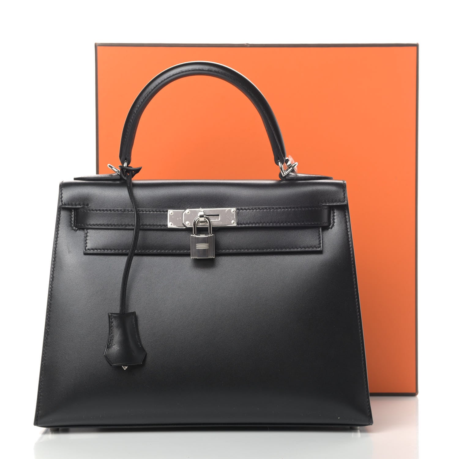 Hermes Tadelakt Kelly Sellier 28 Black 7 of 7