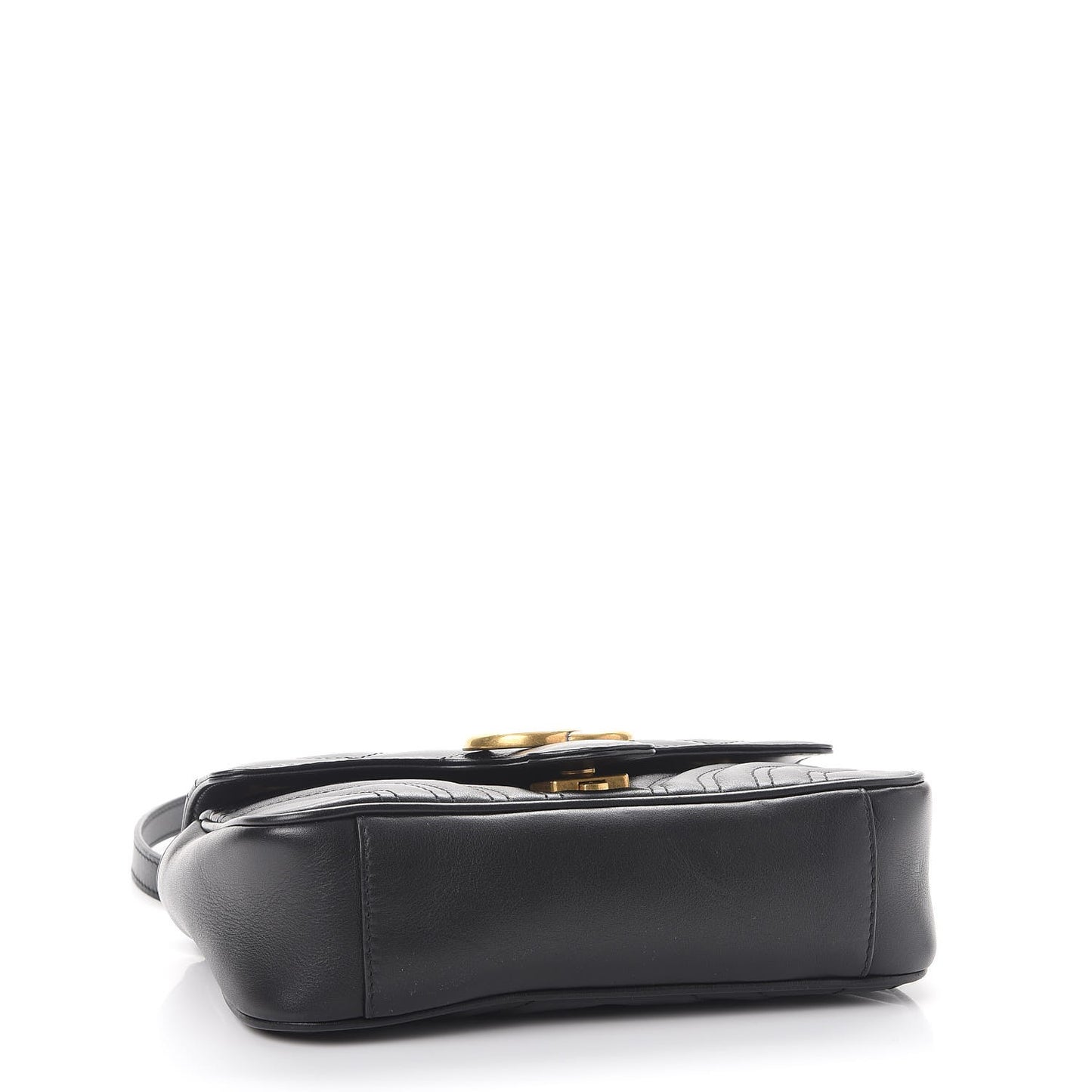 Calfskin Matelasse Mini GG Marmont Shoulder Bag Black