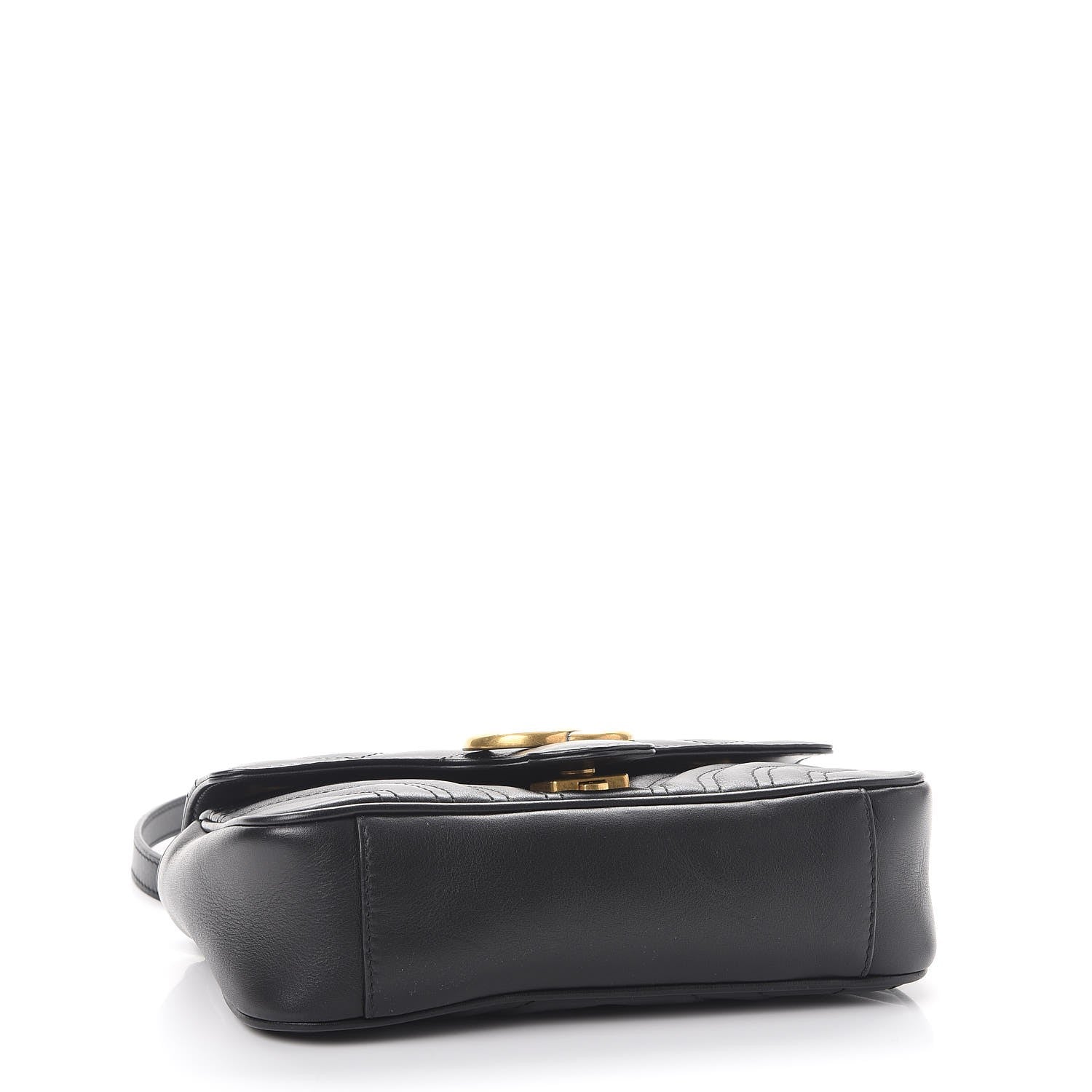 Gucci Calfskin Matelasse Mini GG Marmont Shoulder Bag Black 4 of 8