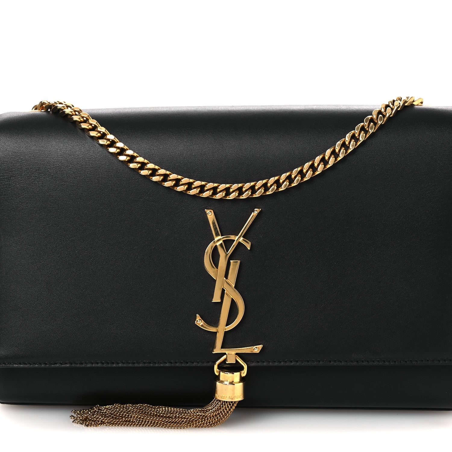 Saint Laurent Smooth Calfskin Medium Classic Monogram Kate Tassel Satchel Black 7 of 12