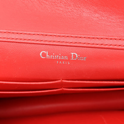 Christian Dior Grained Calfskin Diorama Wallet on Chain Pouch Rouge Vif 6 of 12
