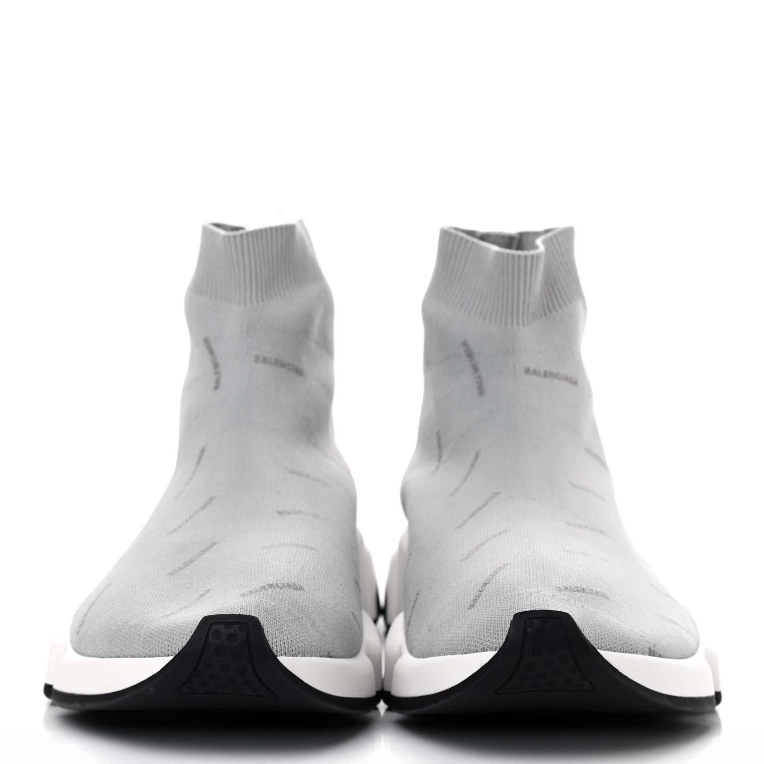 Balenciaga Neoprene Knit Allover Logo Mens Speed Sneakers 43 Grey 2 of 6
