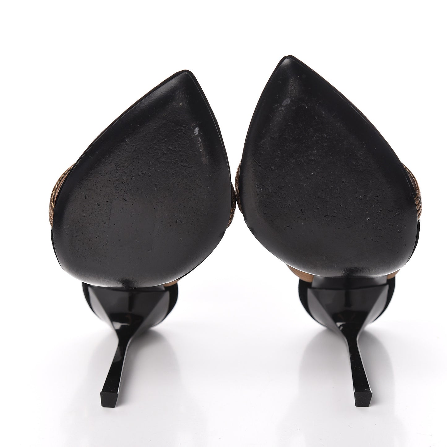 Metallic Velvet Talitha Ankle Strap Sandals 36 Black Gold