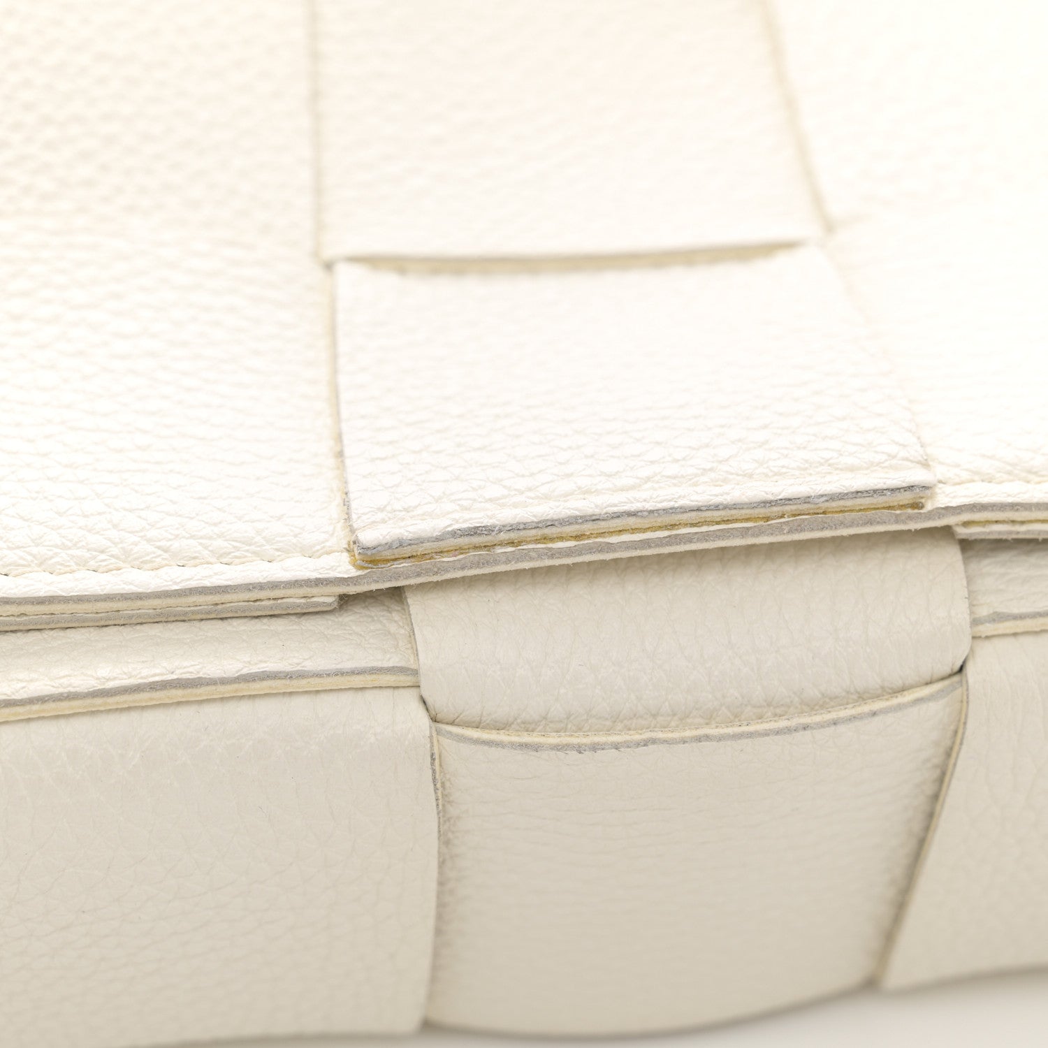 Bottega Veneta Grained Calfskin Maxi Intrecciato Cassette Crossbody Bag White 12 of 13