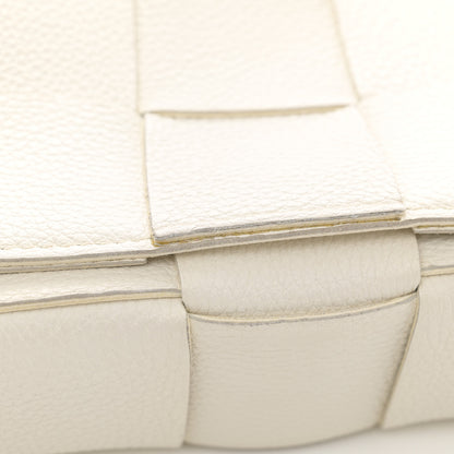 Bottega Veneta Grained Calfskin Maxi Intrecciato Cassette Crossbody Bag White 12 of 13