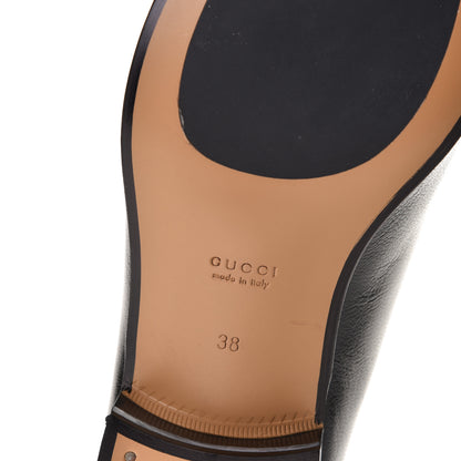 Gucci Goatskin Womens Horsebit Mid-Heel Loafers 38 Black 8 of 9