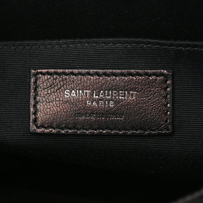 Saint Laurent Calfskin Crocodile Embossed Monogram Lou Camera Bag Black 6 of 11