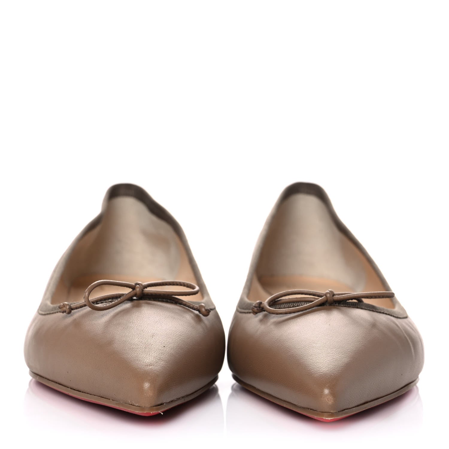 Christian Louboutin Nappa Spiked Hall Flats 41 Nude 2 of 7