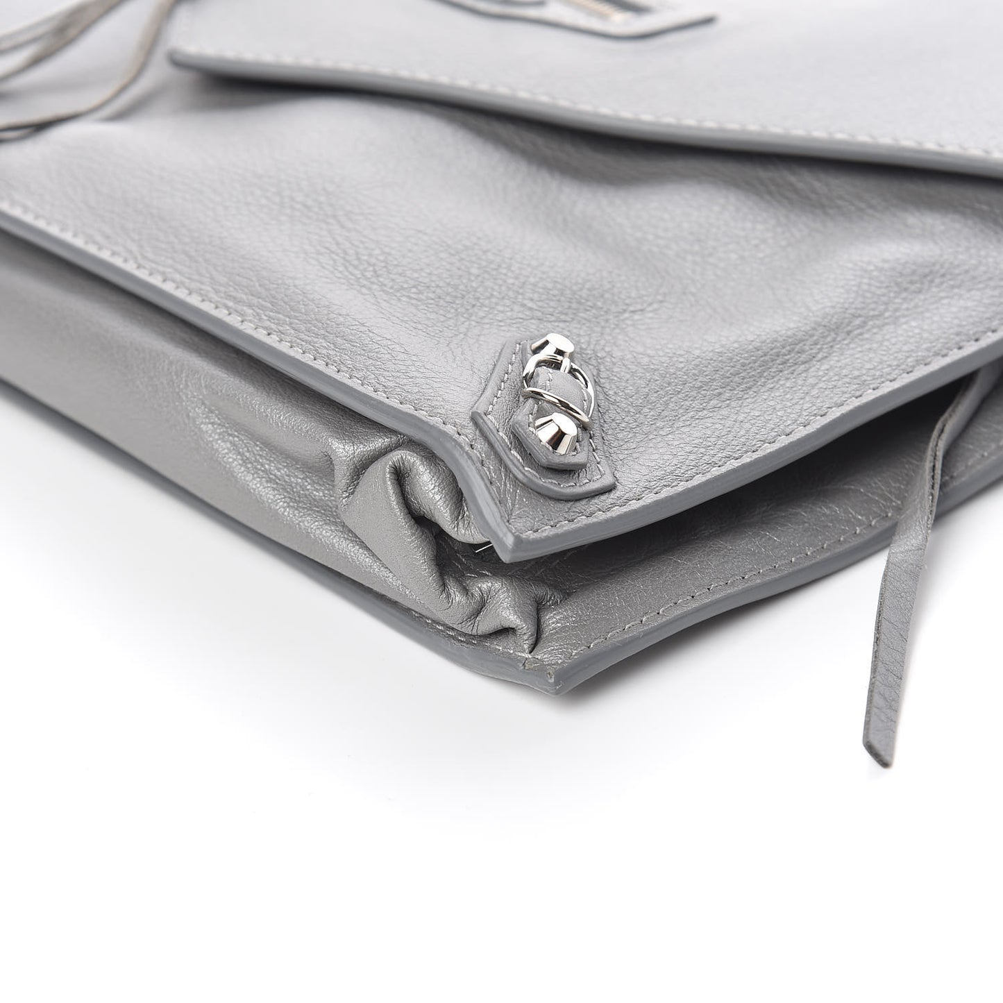 Veau Papier Sight Clutch Gris Metal