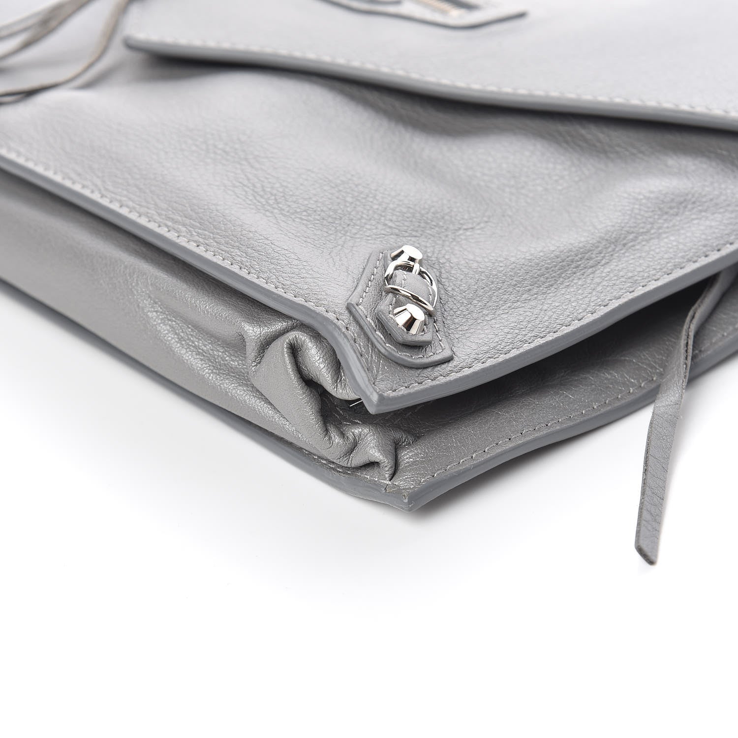 Balenciaga Veau Papier Sight Clutch Gris Metal 6 of 10